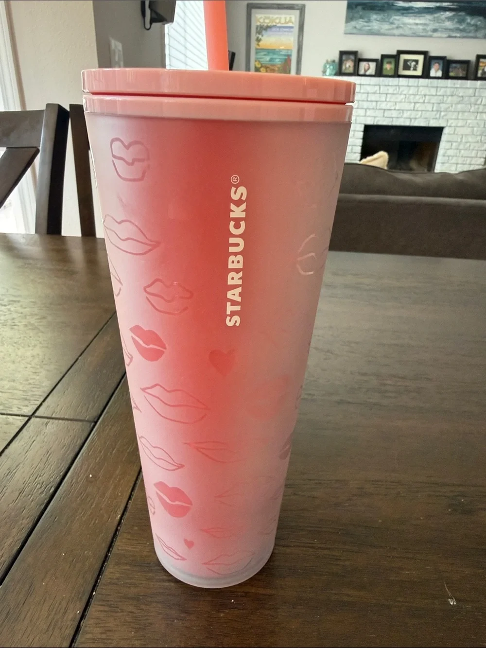 Starbucks Pink Reusable Cup with Straw